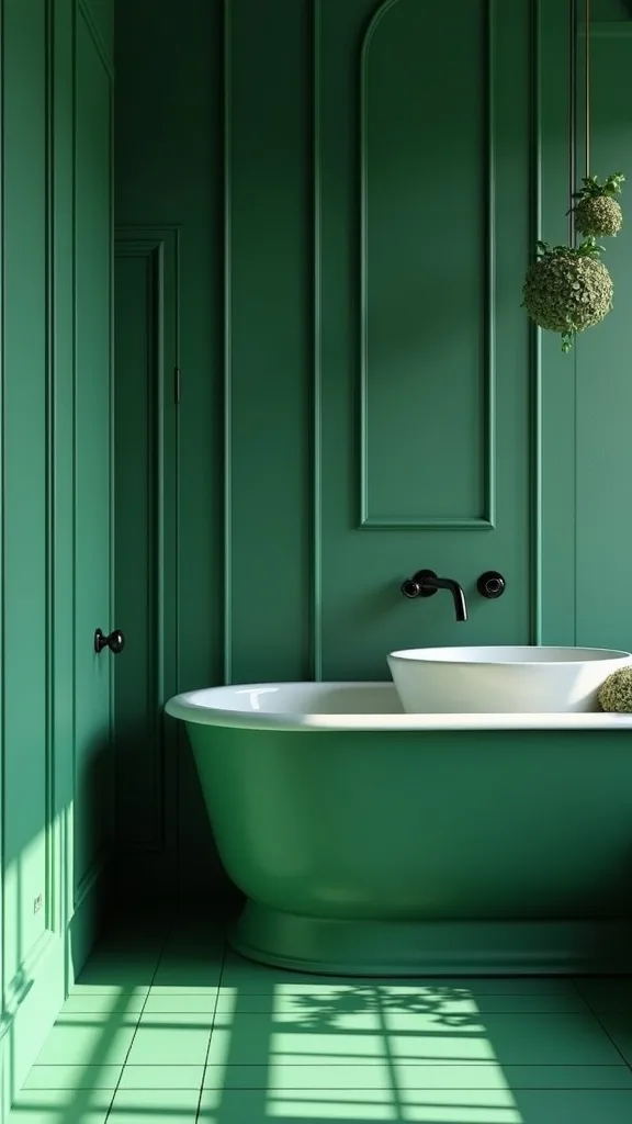 Which shade of green won’t look dated in a bathroom?