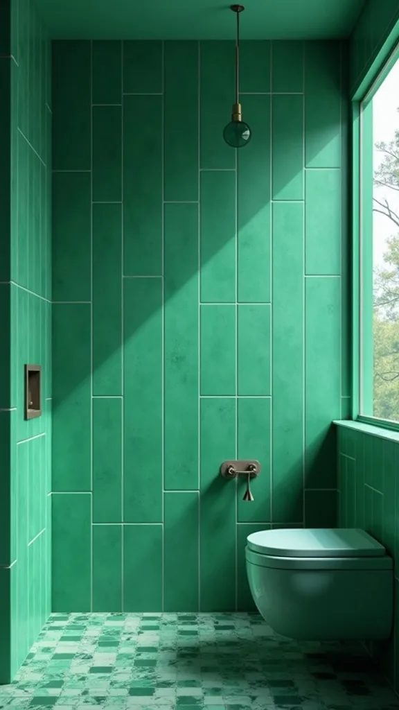 How do you make emerald tile look intentional with a simple layout?