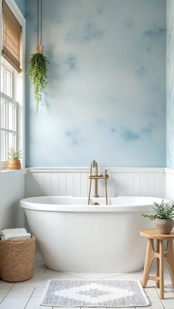 Try peel-and-stick wallpaper on one wall—only if your ventilation is solid