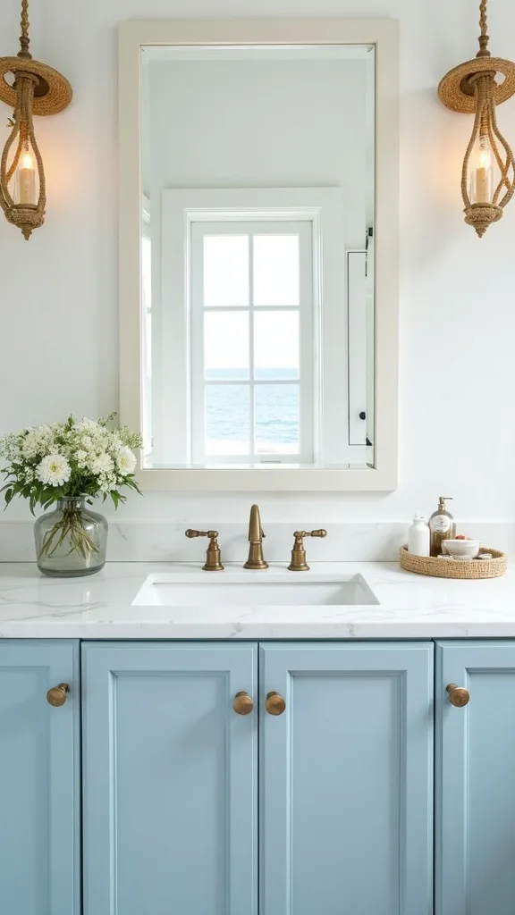 Bring in sea-glass color through accessories before you commit to paint