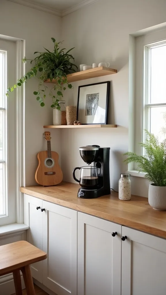 What’s the easiest renter-friendly coffee bar setup with no drilling?