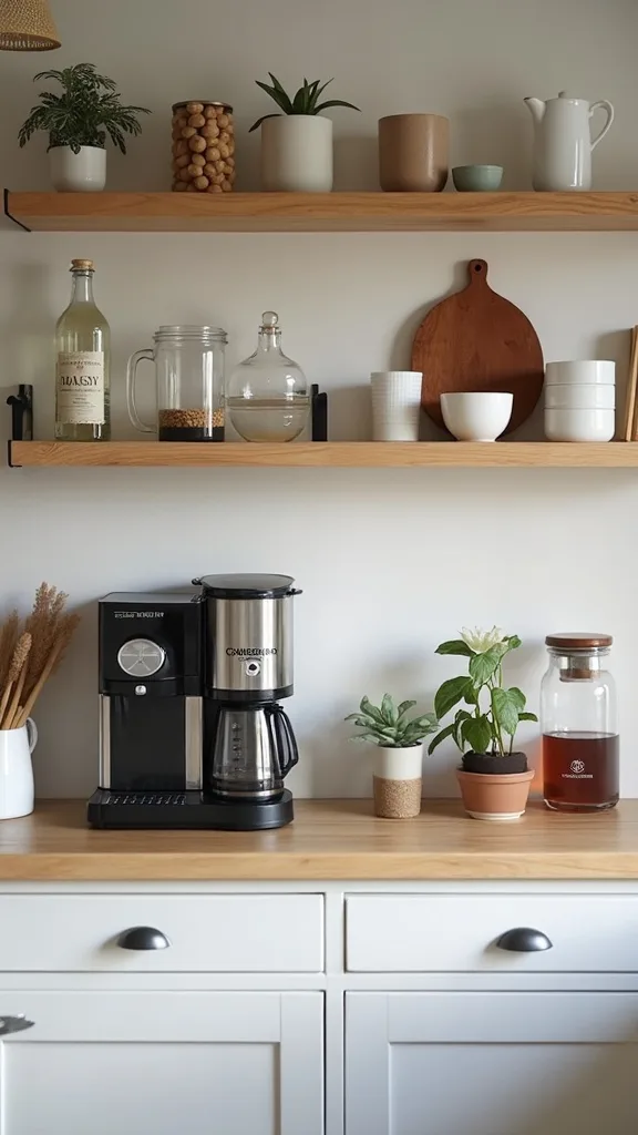 Where should a coffee station go in a kitchen?