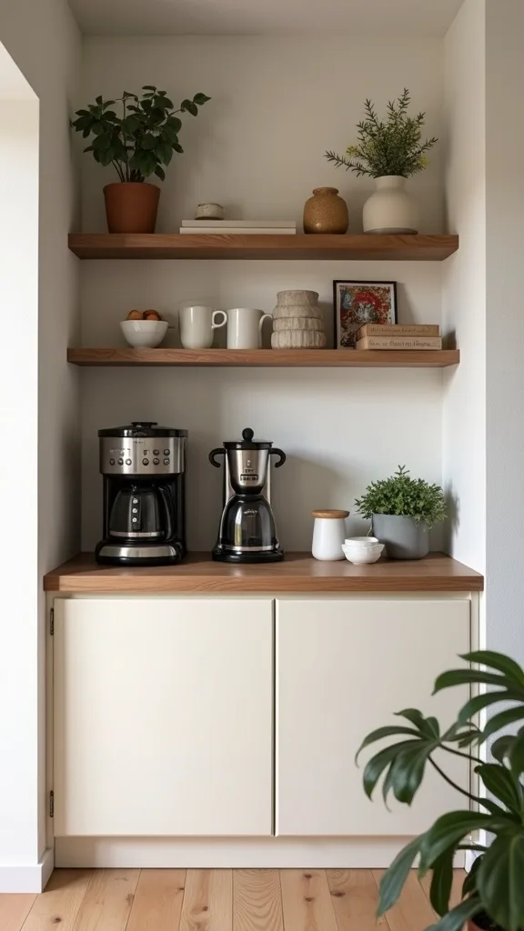 How much counter space do you need for a functional coffee bar?