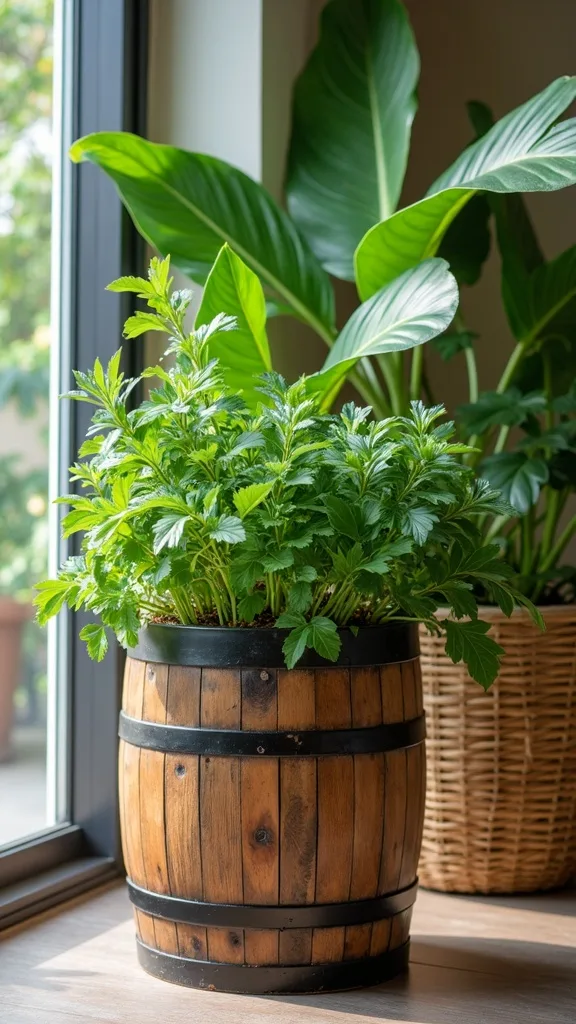 Half-Barrel Herb + Flower Mix That Looks Decorative (Not Like a Farm Stand)
