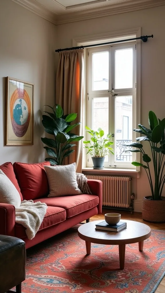 How do you keep an eclectic living room from looking cluttered?