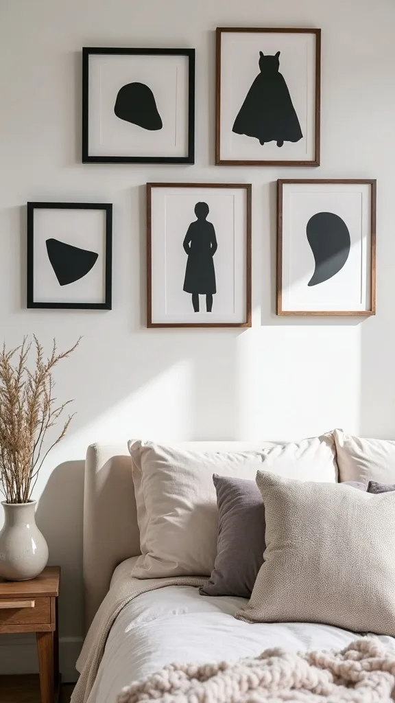 Picture wall idea: black paper silhouettes for high-contrast drama