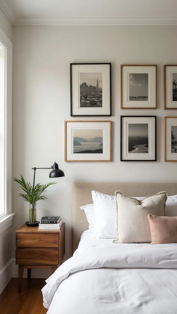 What size should a gallery wall be over a bed?