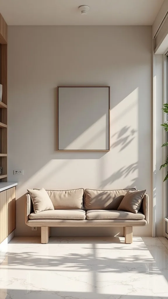 How do you create a small seating area without sacrificing storage?