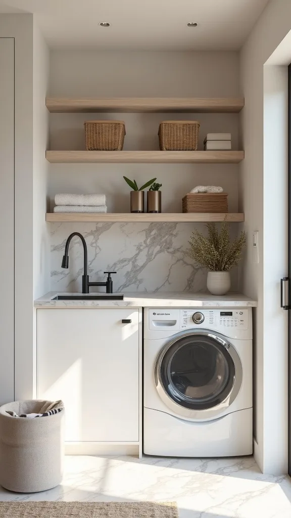 Can a guest suite garage include a laundry nook without looking utilitarian?