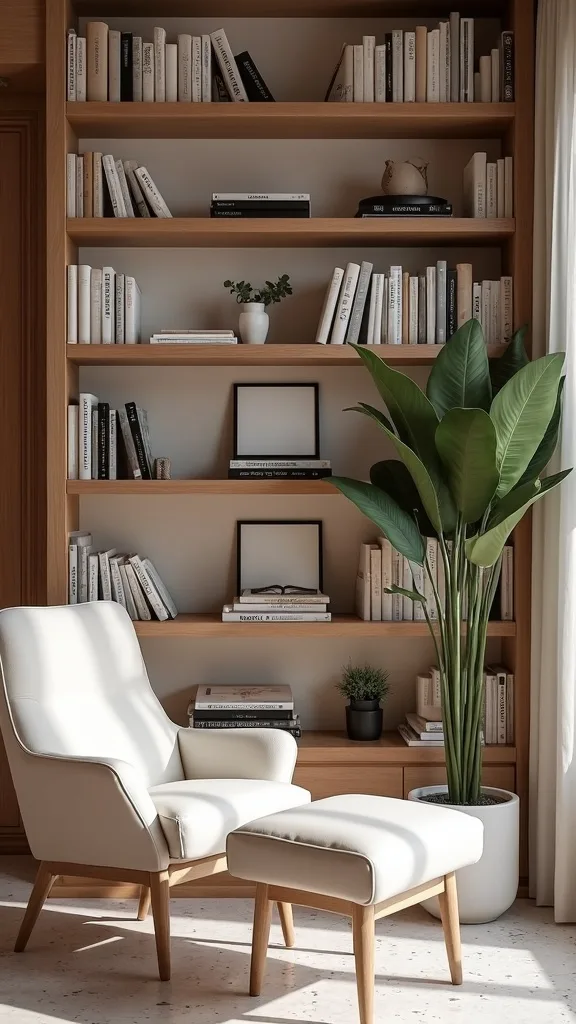 How do you style a home bookshelf so it looks curated, not cluttered?