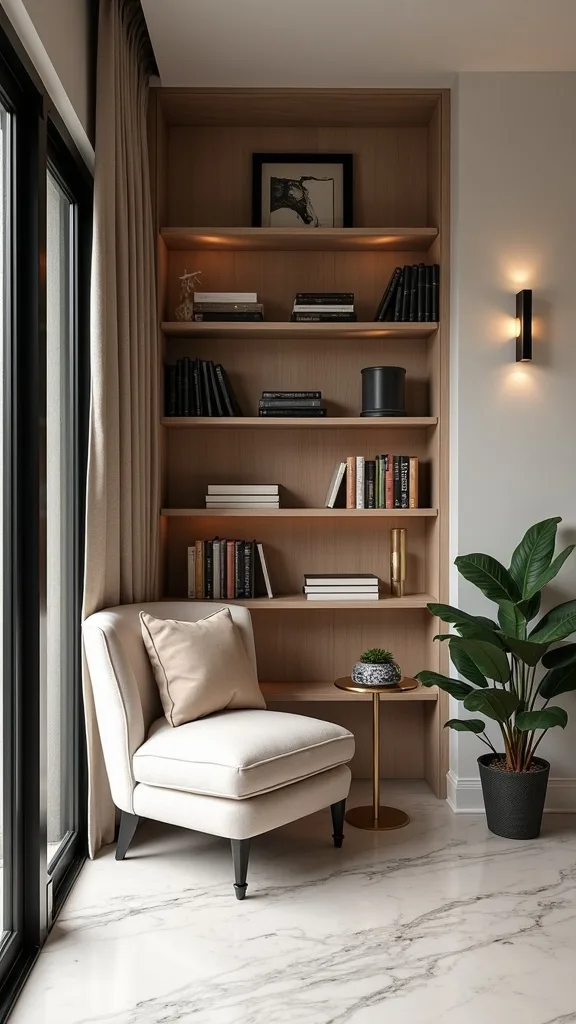 How do you create a reading corner in a tiny garage (single-car reality)?
