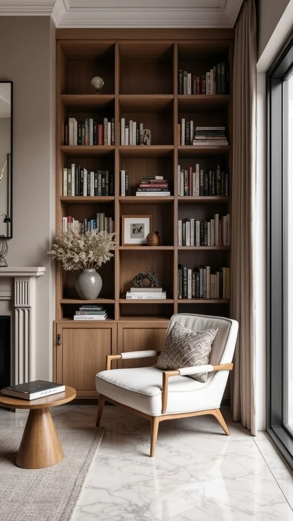 What should you avoid when placing bookshelves in a garage?