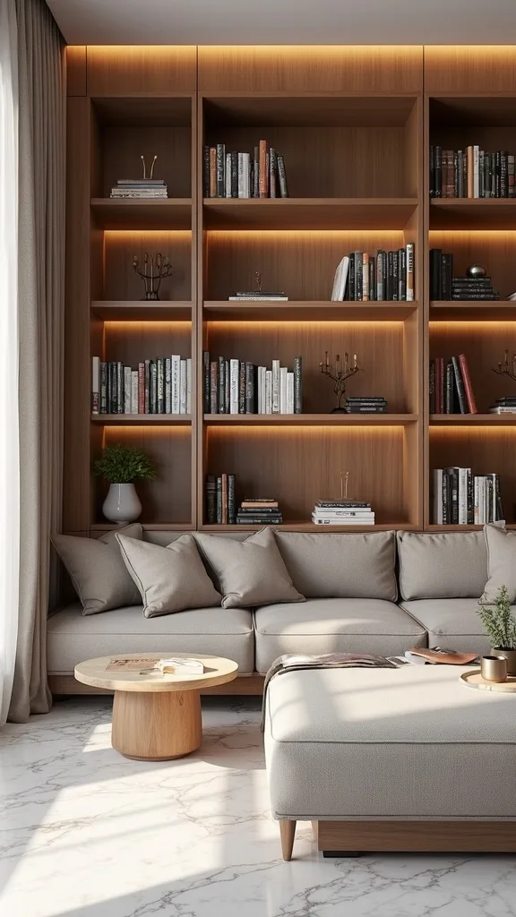 How do you design built-in bookshelves without making them look bulky?
