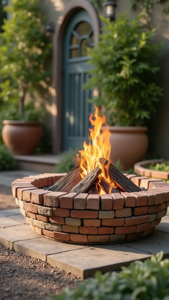 Can I build a fire pit from salvaged brick without mortar?