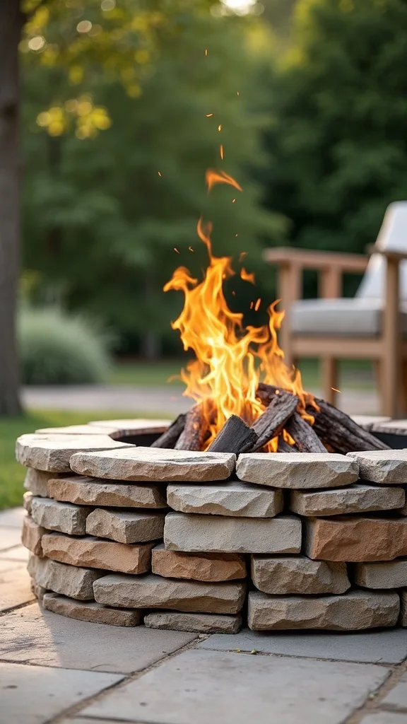 How do I build a fire pit with leftover patio stones (the mismatched pile)?