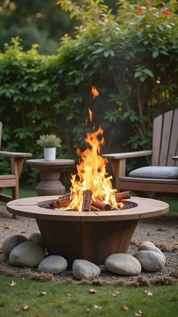 How can I create a ‘Pinterest trending’ fire pit zone with thrift-store decor?