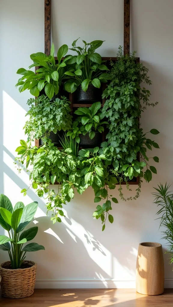Where should an indoor herb wall go in a real kitchen?