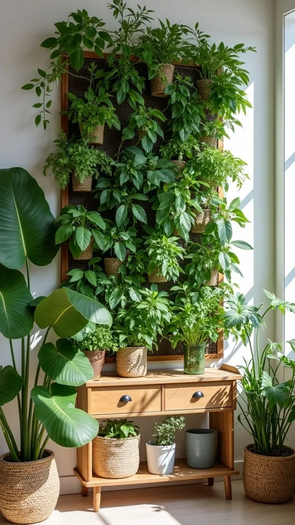 How do you keep an indoor herb wall looking good through the whole summer?