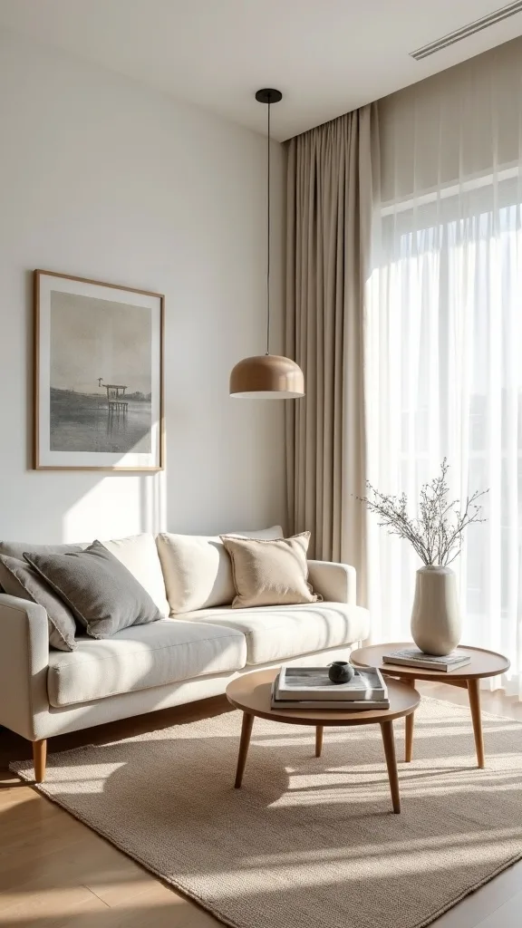 How do you choose a rug for a Japandi living room?
