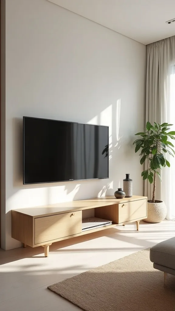 How do you make a TV area look Japandi?