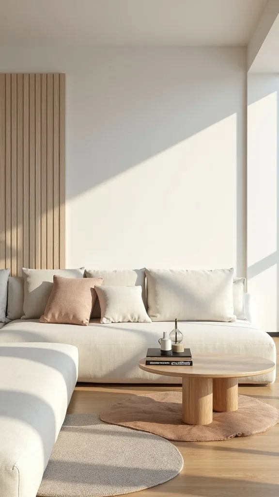 What colors make a Japandi living room feel cool in summer?