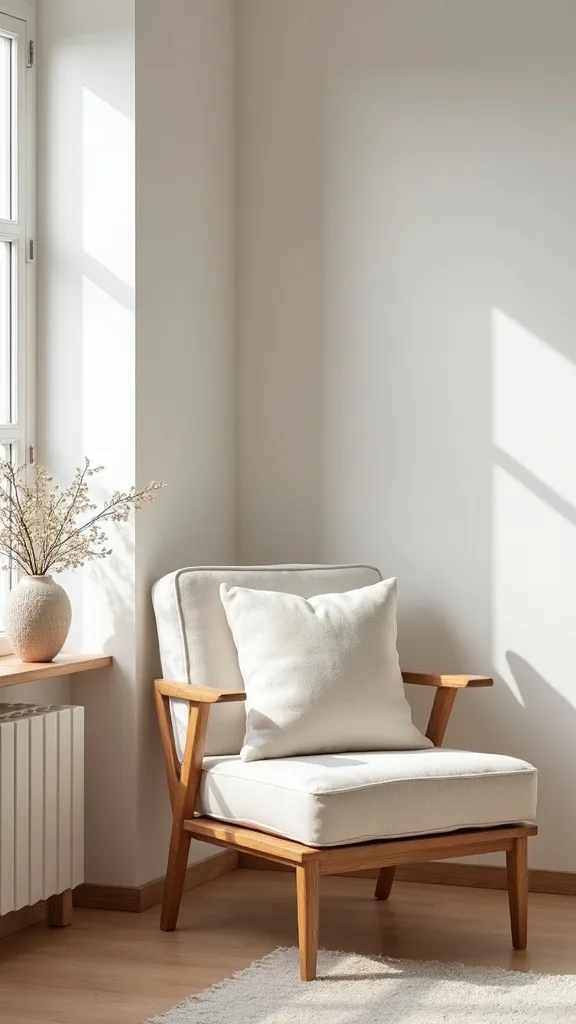 How do you create a Japandi reading corner in the living room?