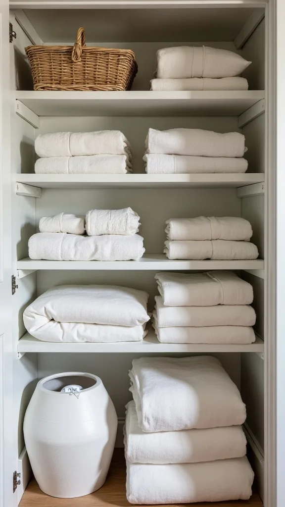 How do you organize a shared linen closet so everyone follows the system?