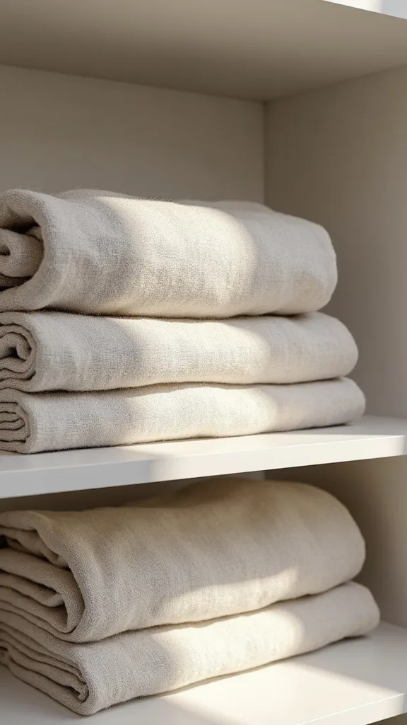 What should you avoid storing in a linen closet?