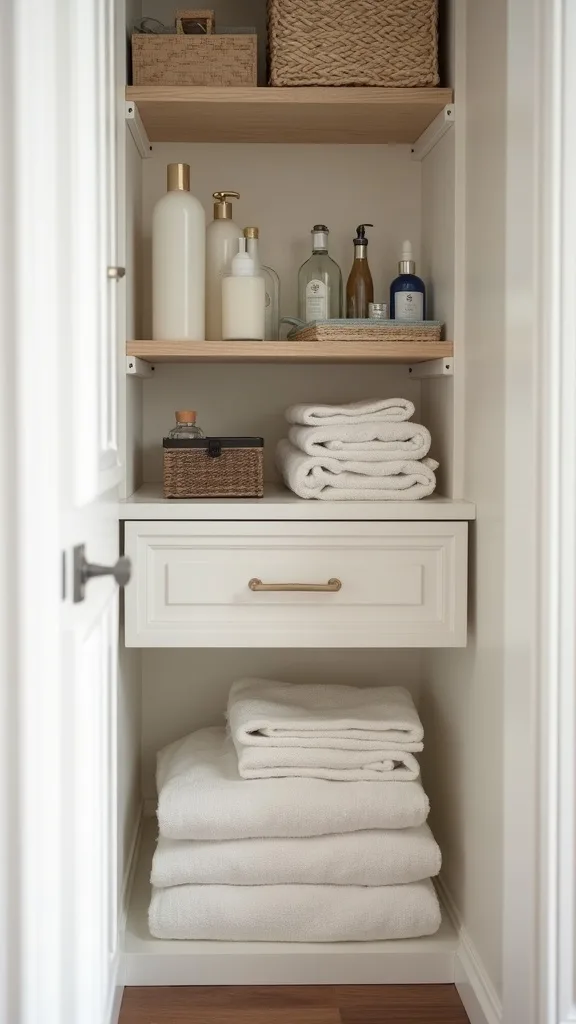 How do you store extra toiletries without turning the closet into a stockroom?