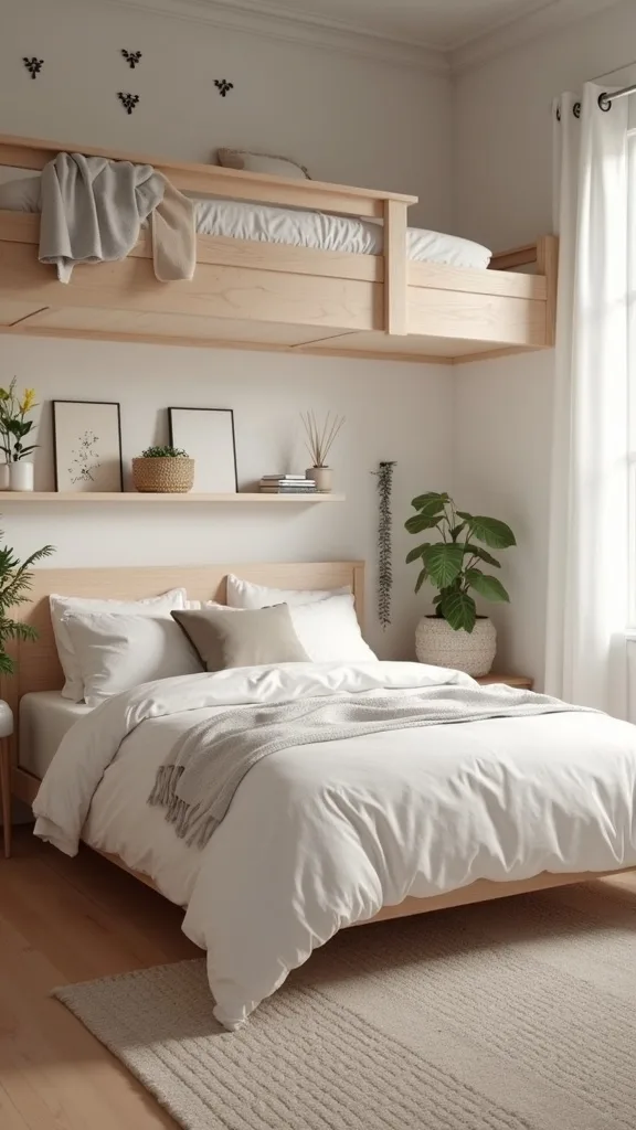The finishing touch that makes any loft bed setup look intentional: a styled micro-vignette