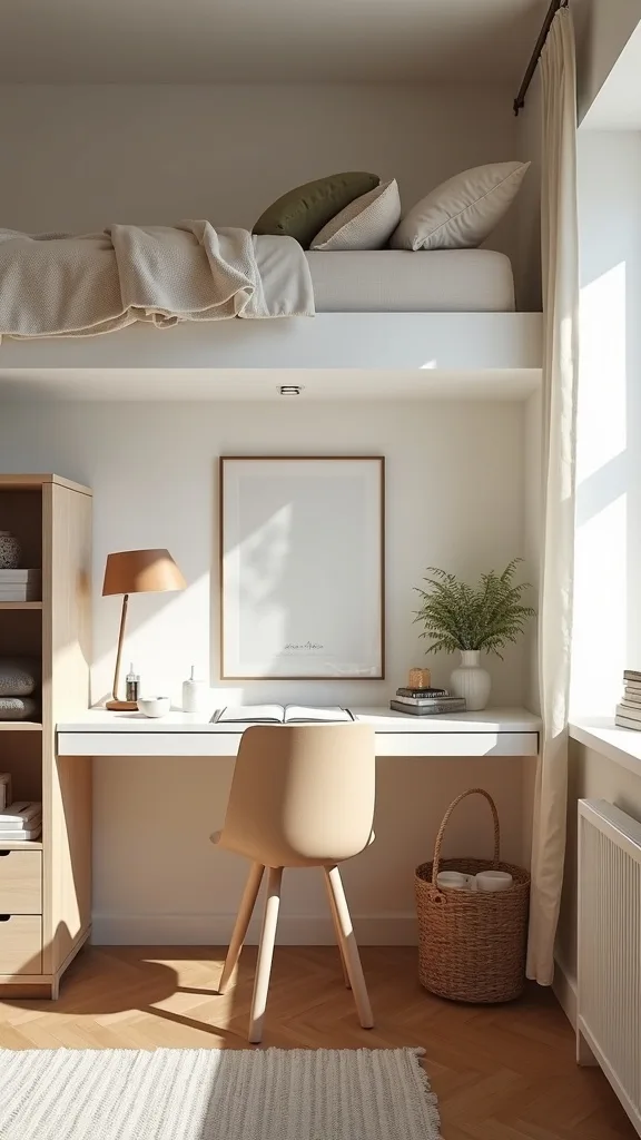 How do you style the under-loft desk area like a real office?