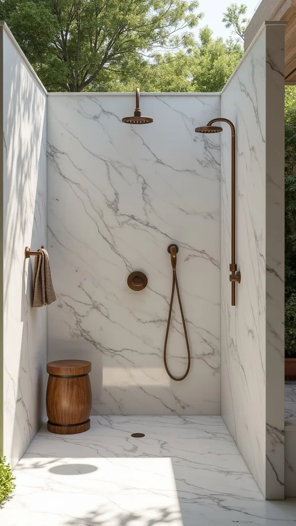 What should you avoid so your outdoor shower doesn’t look cheap?