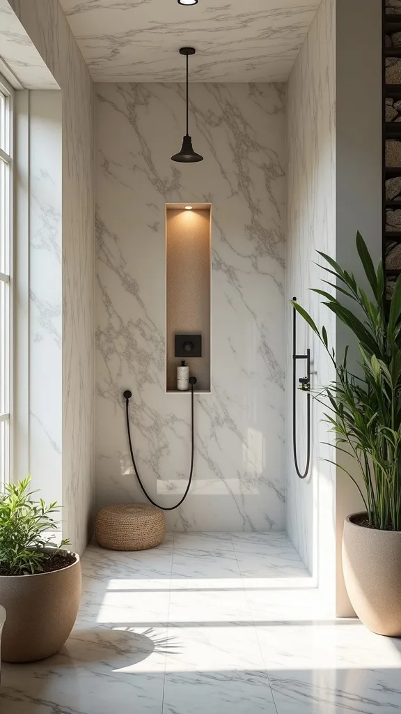 Where should a pool outdoor shower go (so you don’t soak the siding)?