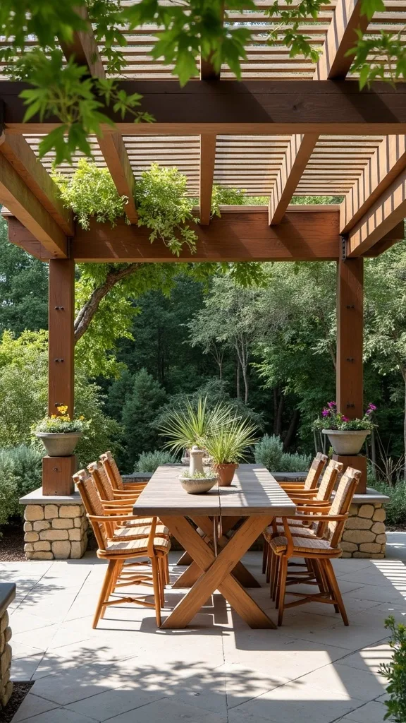 What size pergola fits a dining table without feeling cramped?