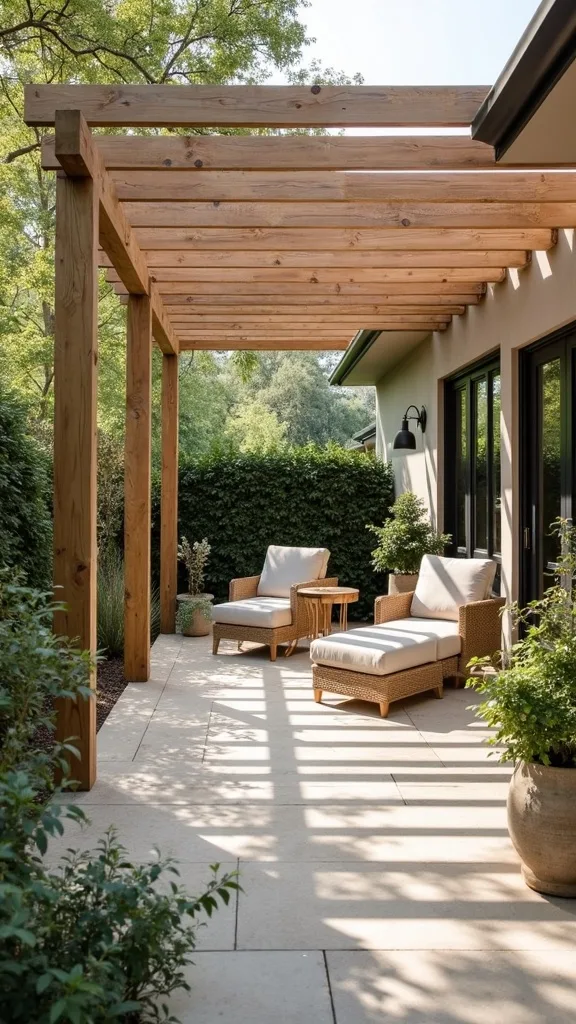 Can a DIY pergola be freestanding instead of attached to the house?
