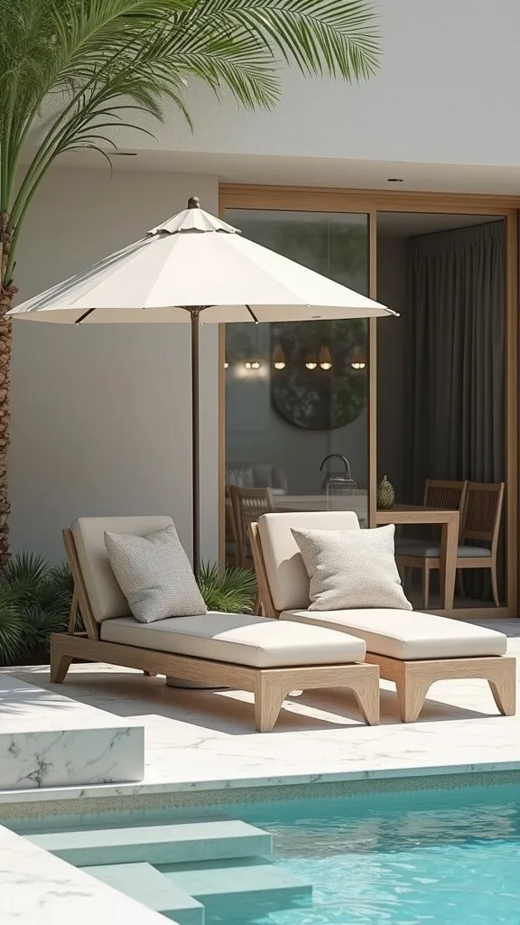 Curate a Poolside “Reading Nook” with One Chair and a Small Umbrella