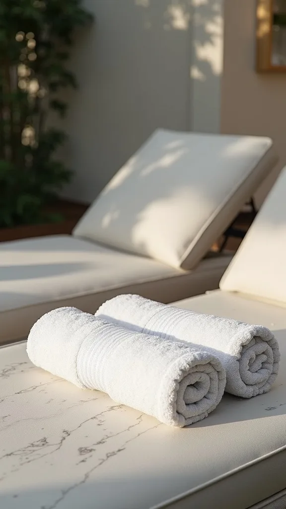 Finish with a Signature “Resort Fold” Towel Detail on Every Lounger
