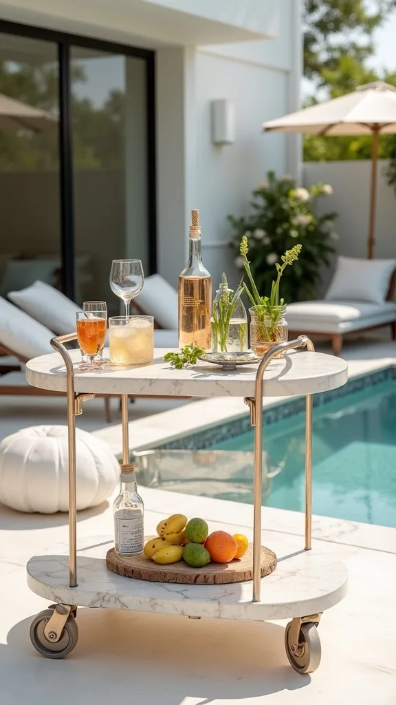 Create a Drink-Ready Moment with a Rolling Outdoor Bar Cart