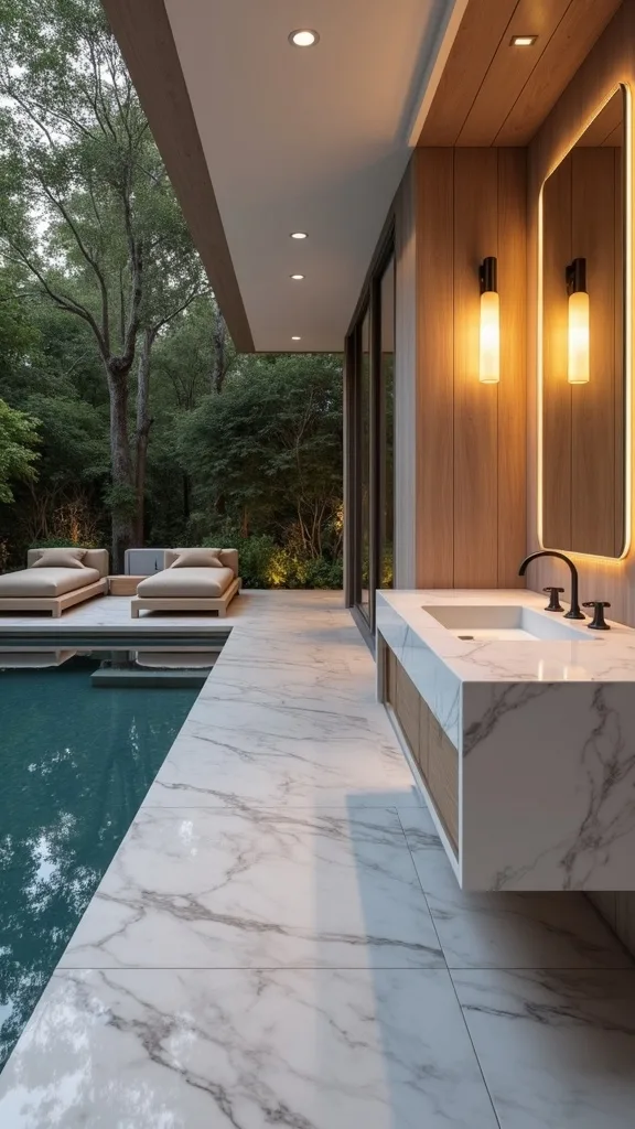 Frame the Pool with Low, Warm Lighting for Evening Swim Ambiance