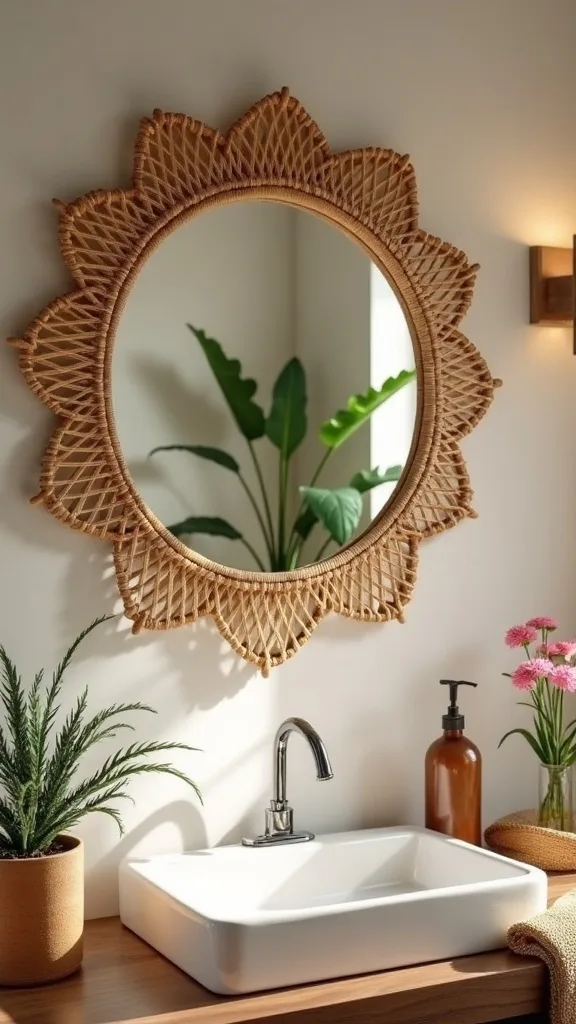 Use a woven mirror to bounce summer light