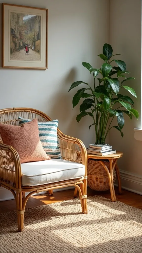 Choose a rug that makes wicker look expensive