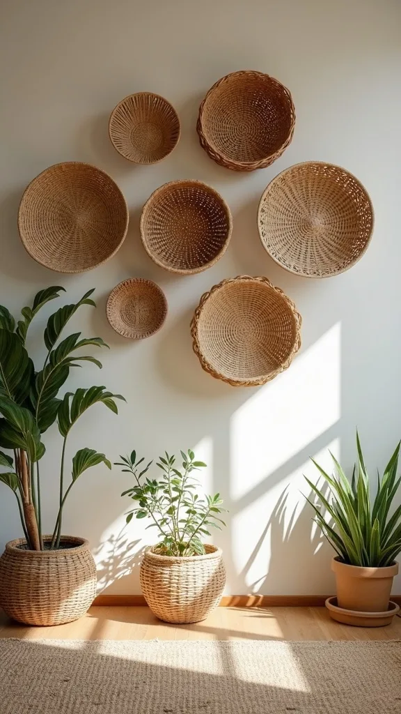 Create a basket wall display that looks curated, not crafty
