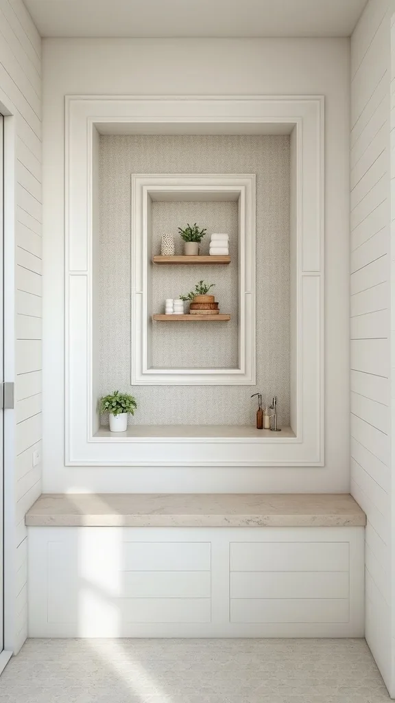 Double tiled niche + mosaic back panel (with a caddy rail and rainfall head)