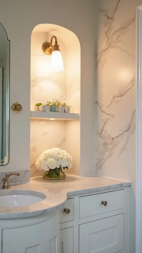 How do you light a niche so it feels spa-level (not surgical)?