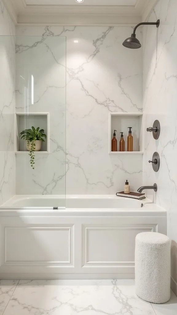 What should you avoid when planning a shower niche?