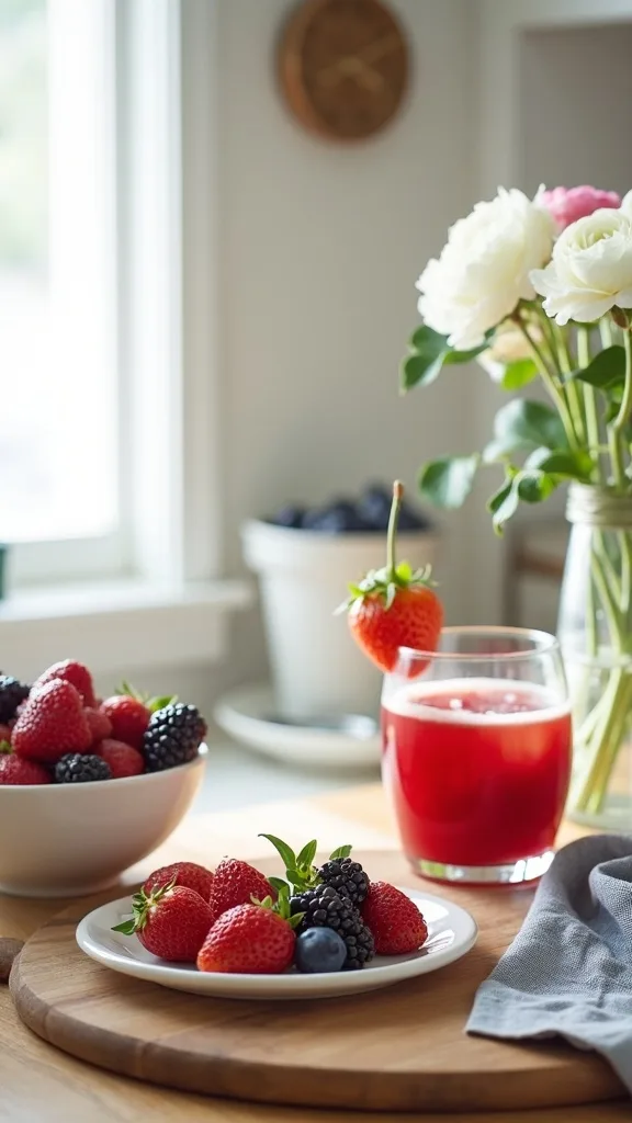 Swap heavy decor for edible 4th of July decor on the island