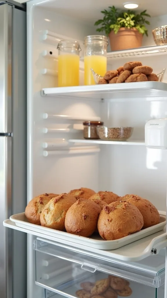 Use a baking sheet “refill station” in the fridge for fast restocks