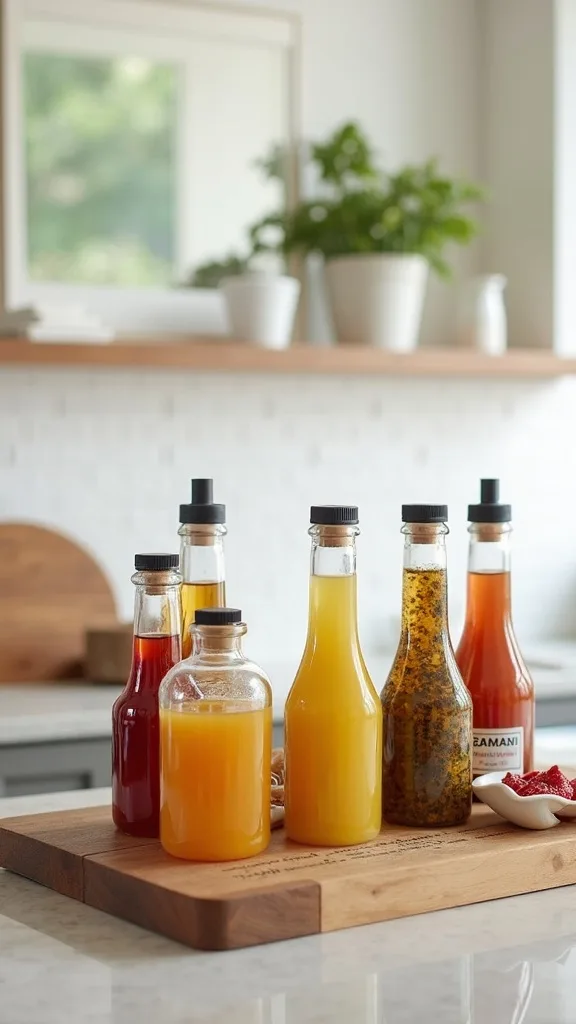 Make a “condiment corral” so bottles don’t wander across the island