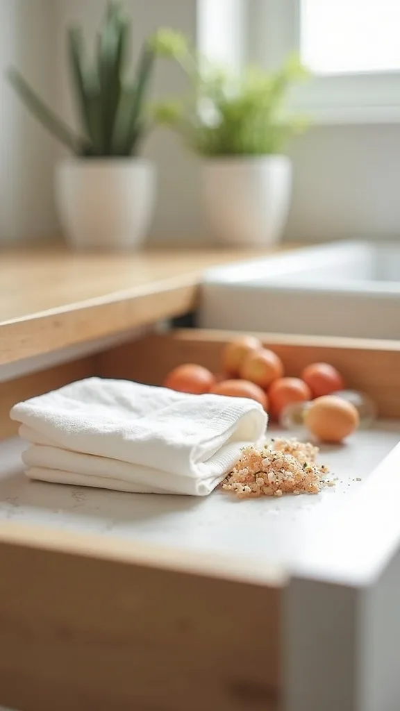 Set up a “napkin + stain stick” mini emergency kit in a drawer