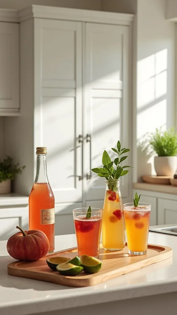 Set up a self-serve drink station that doesn’t block the fridge
